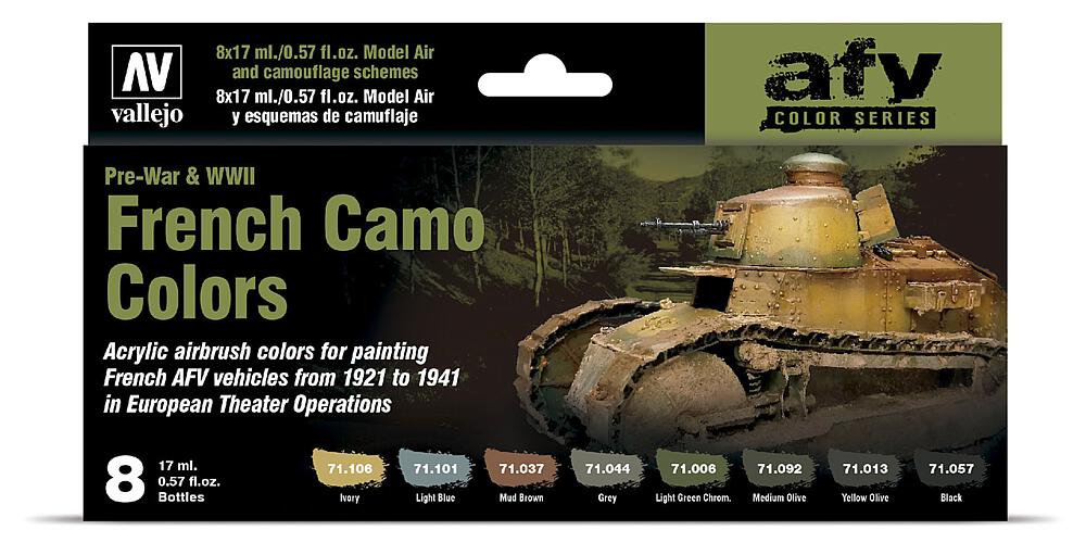 VALLEJO 71644  Kit de peinture camouflage français années 1930/40 