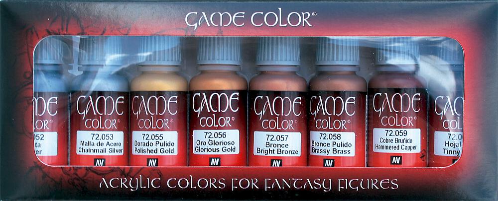 VALLEJO 72303  Set de peinture, couleurs métalliques, 8 x 17 ml 