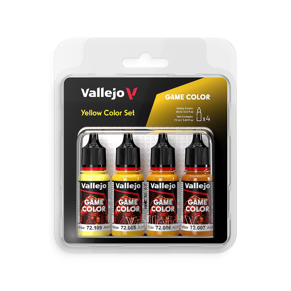 VALLEJO 72378  Set de peinture jaune, 4x 18 ml 