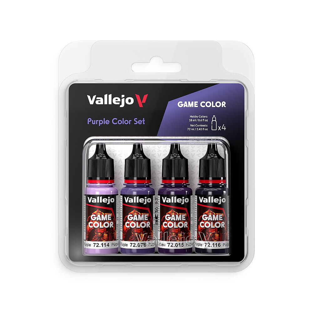 VALLEJO 72382  Set de couleurs pourpre, 4x 18 ml 