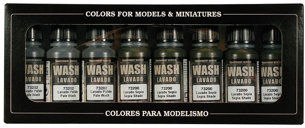 VALLEJO 73998  Jeu de couleurs, Washes, 8 x 17 ml, Game Color 