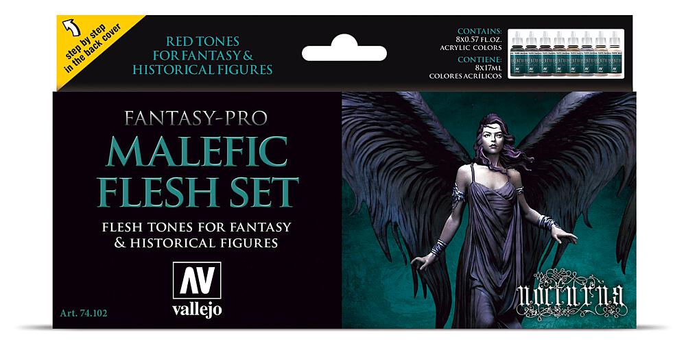 VALLEJO 74102  Set de couleurs, Malefic Flesh, 8 x 17 ml 