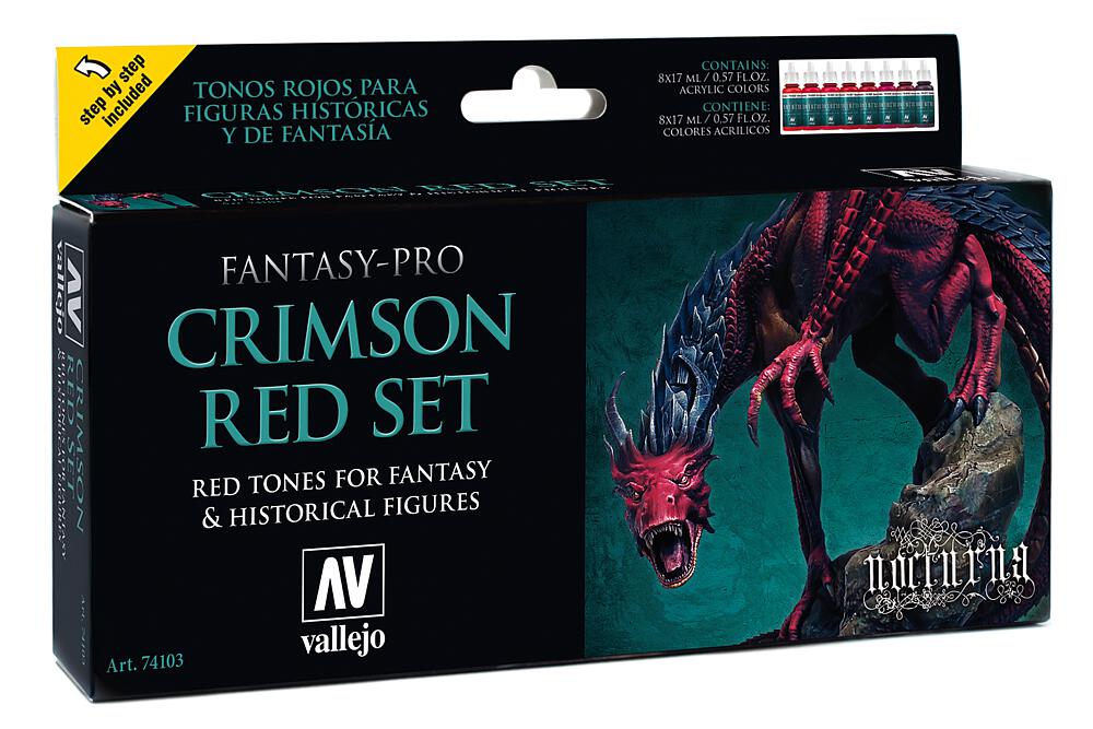 VALLEJO 74103  Jeu de couleurs, rouge/carmin, 8 x 17 ml 