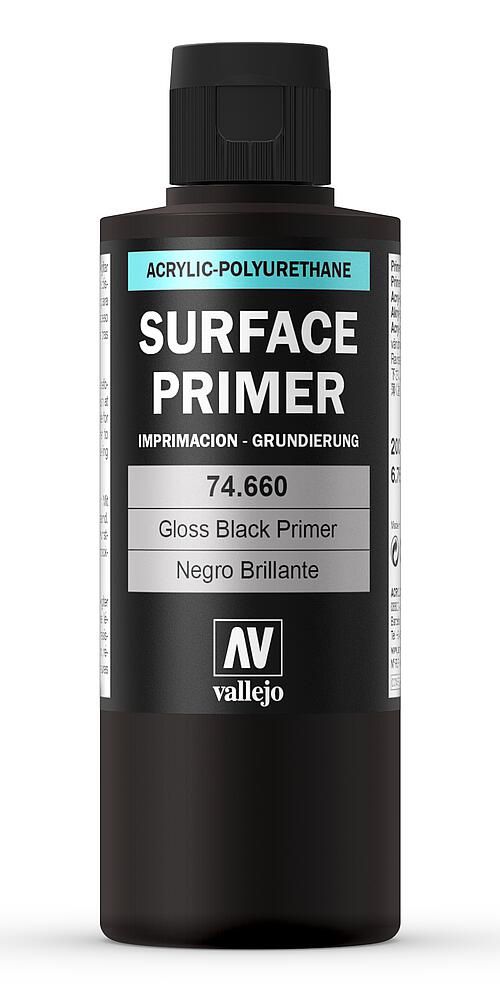 VALLEJO 74660  Couche de fond, noir, brillant, 200 ml 