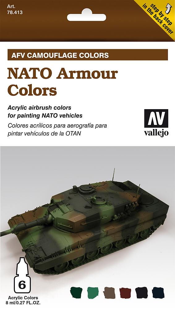 VALLEJO 78413  Kit de peinture, camouflage OTAN, 6 x 8 ml 