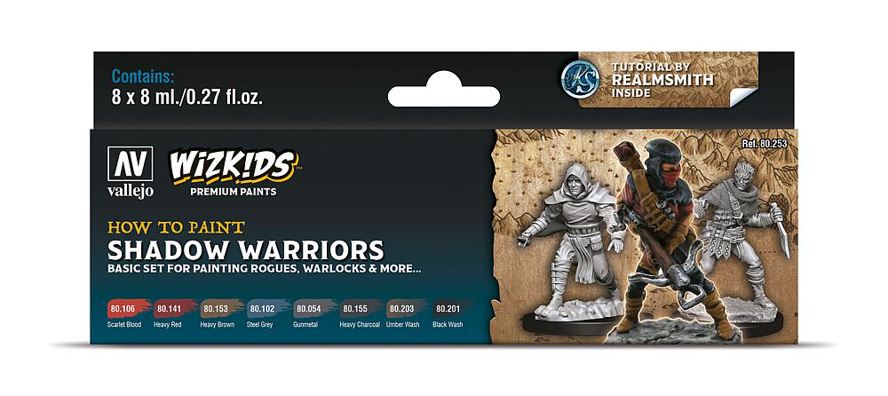 VALLEJO 80253  Set de couleurs, WizKids Guerrier de l'ombre, 8 x 8 ml 