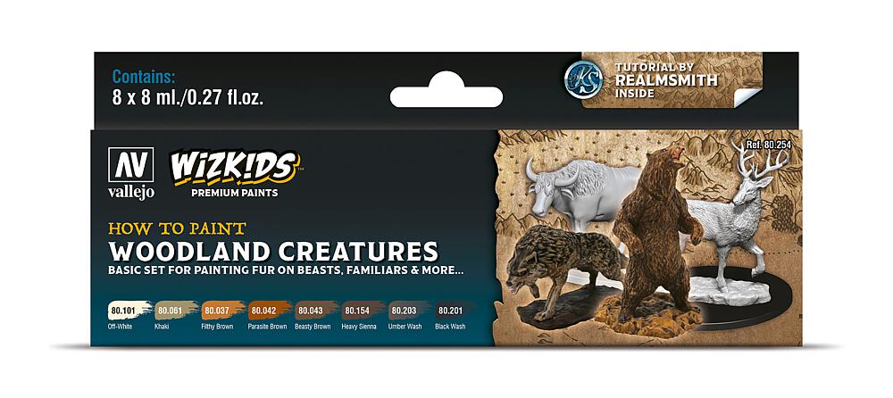 VALLEJO 80254  Set de couleurs, WizKids Créatures de la forêt, 8 x 8 ml 