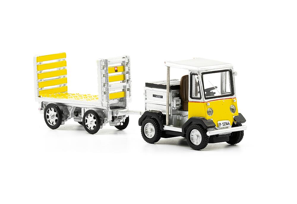 ACE 85008701  1/87 Tracteur électrique PTT Nefag avec remorque, TR-5047e 