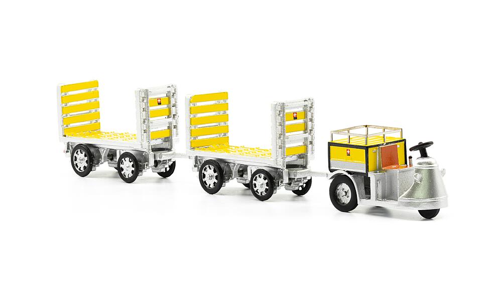 ACE 85008704  1/87 PTT Tracteur électrique Nefag 3 roues avec 2 trolleys 