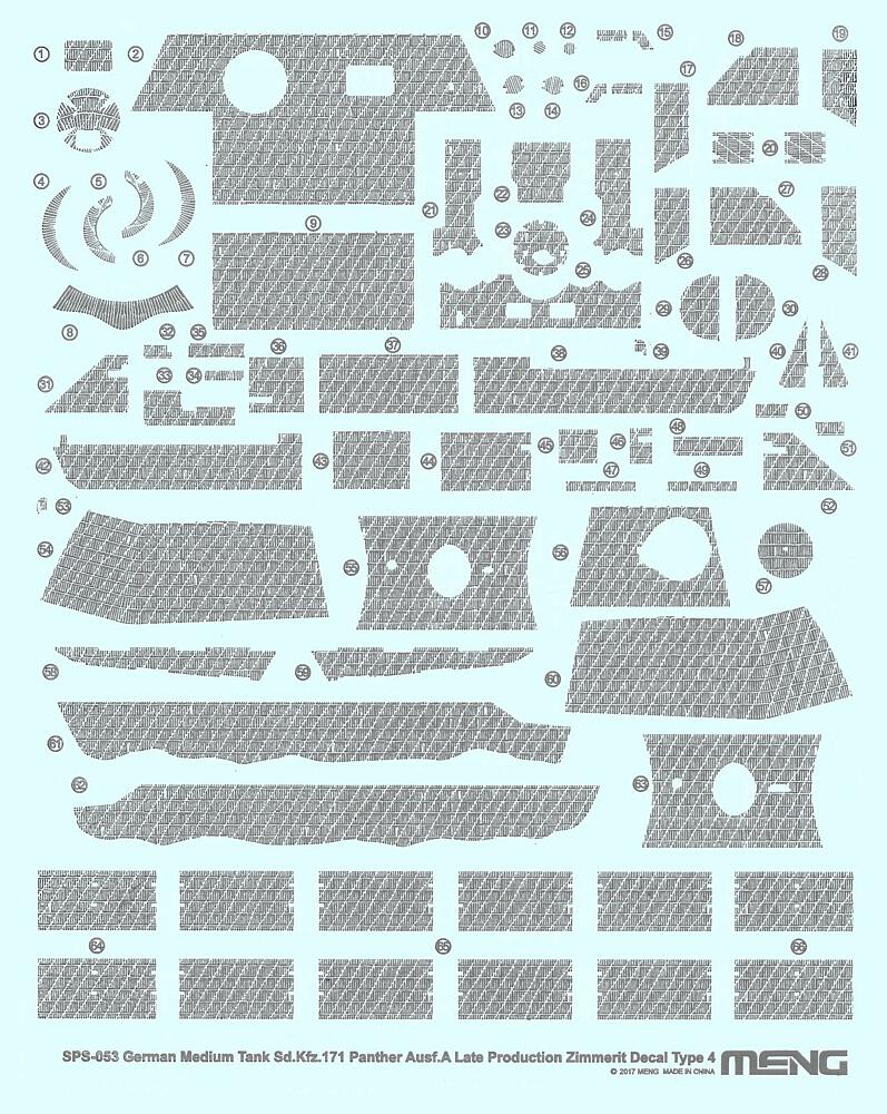 MENG MODEL SPS-053  1/35 Décoration en Zimmerit D pour Sd.Kfz. 171 Panther 