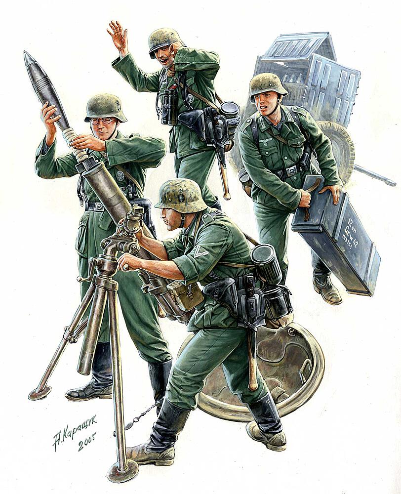 ZVEZDA 3583  1/35 mortier allemand avec équipage 