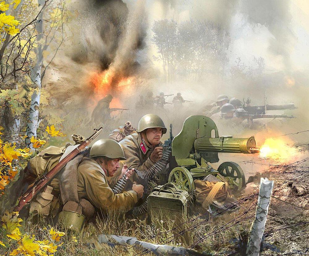 ZVEZDA 6104  1/72 WWII équipage de mitrailleuse soviétique 1941 