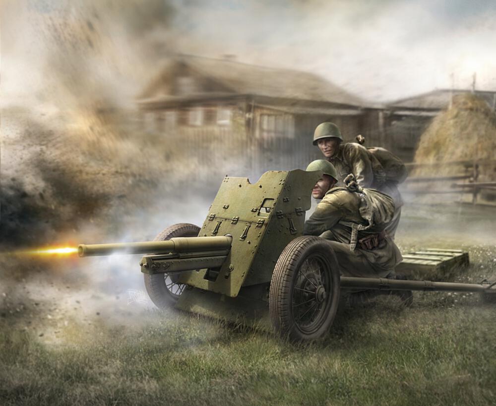 ZVEZDA 6112  Canon soviétique de 45 mm au 1/72 