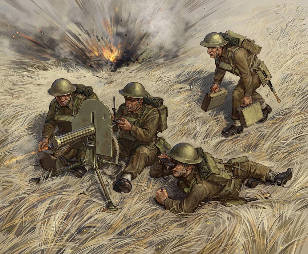 ZVEZDA 6167  1/72 WWII Mitrailleuse britannique avec équipage1939-42 