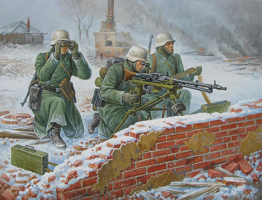 ZVEZDA 6210  1/72 mitrailleuse allemande avec équipage, uniforme d'hiver 
