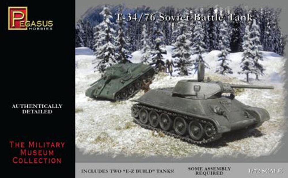 PEGASUS PKPG7661  1/72 T-34/76, 2 pièces 