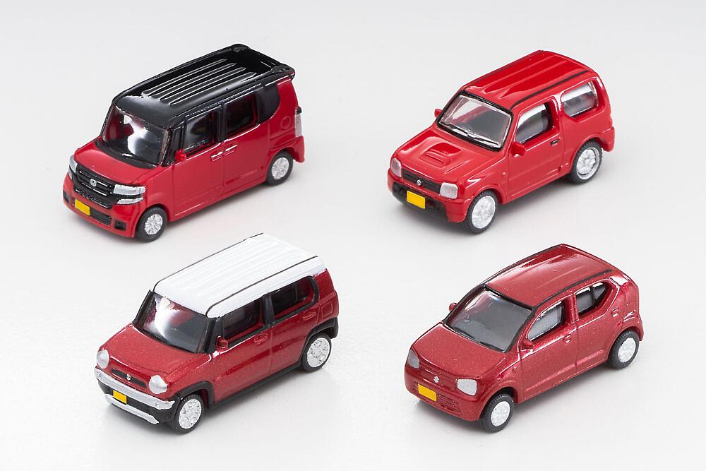 [TOMYTEC 323679  ] TOMYTEC 323679  1/24 N  Car-Collection, 4x Honda/Suzuki, rot 