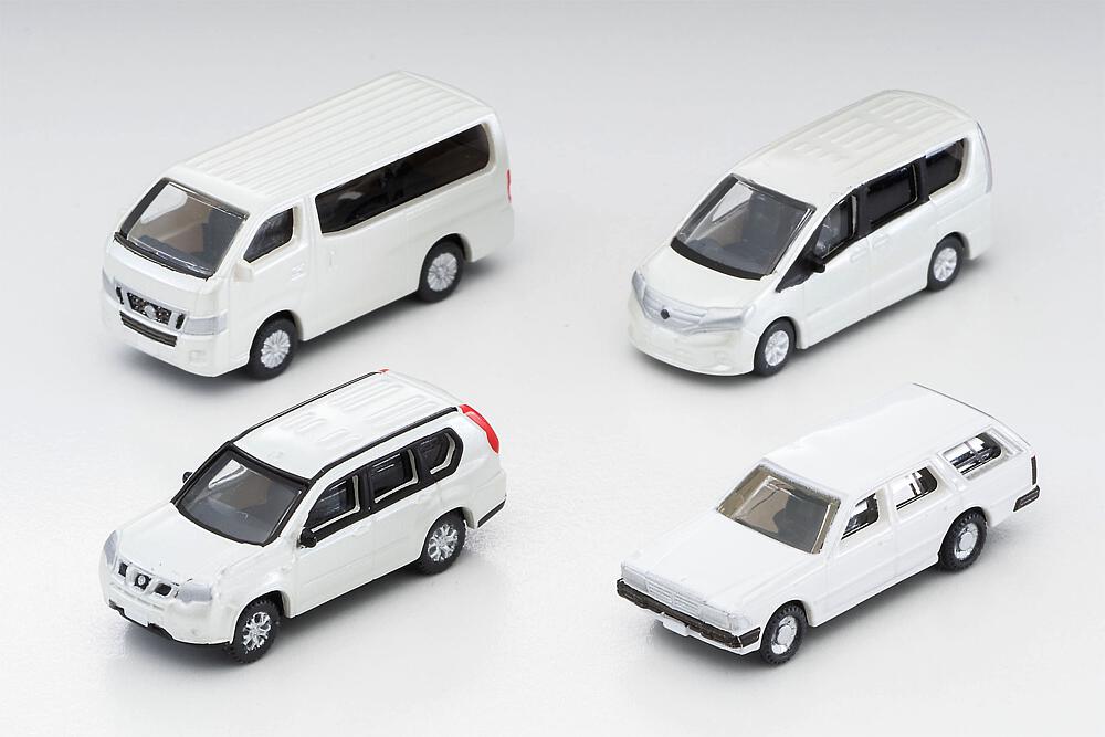 TOMYTEC 323693  1/150 N  Car-Collection, 4x Nissan, weiß 