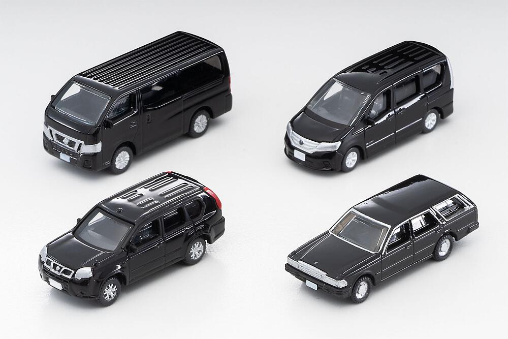 TOMYTEC 323709  1/150 N  Car-Collection, 4x Nissan, schwarz 