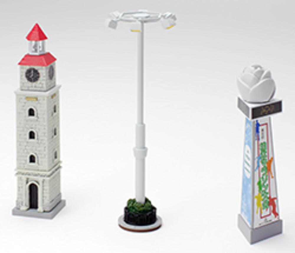 [TOMYTEC 261988  ] TOMYTEC 261988  N  Décoration de gare, beffroi, tour publicitaire, candélabre d'éclairage public 