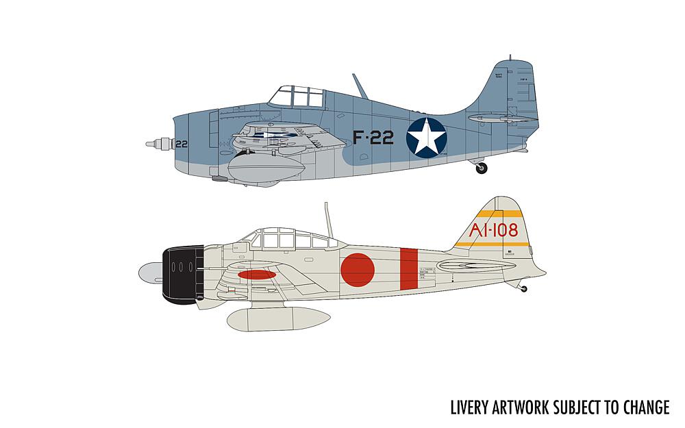 AIRFIX A50184  1/72 Grumman F-4F4 Wildcat & Mitsubishi Zero Dogfight Double 