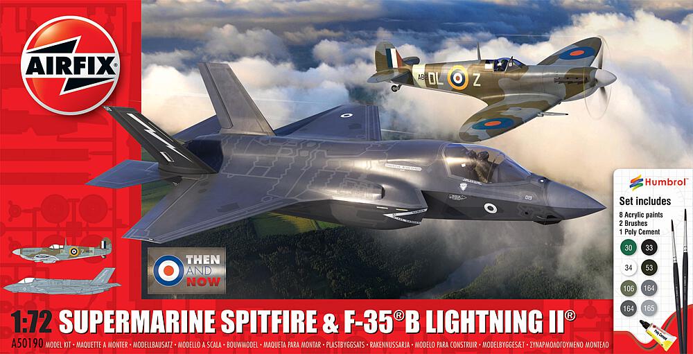 AIRFIX A50190  1/72 Then and Now Spitfire Mk.Vc & F-35B Lightning II 
