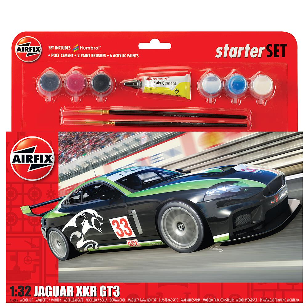 AIRFIX A55306A  1/32 Large Starter Set, Jaguar XKR GT3 