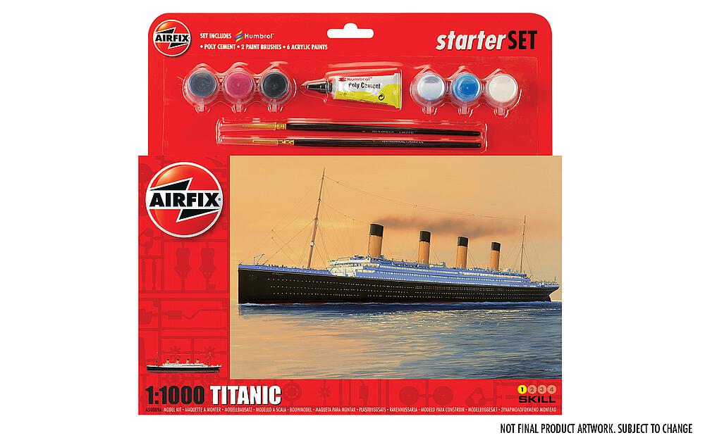 AIRFIX A55314  1/1000 Large Starter Set, RMS Titanic 