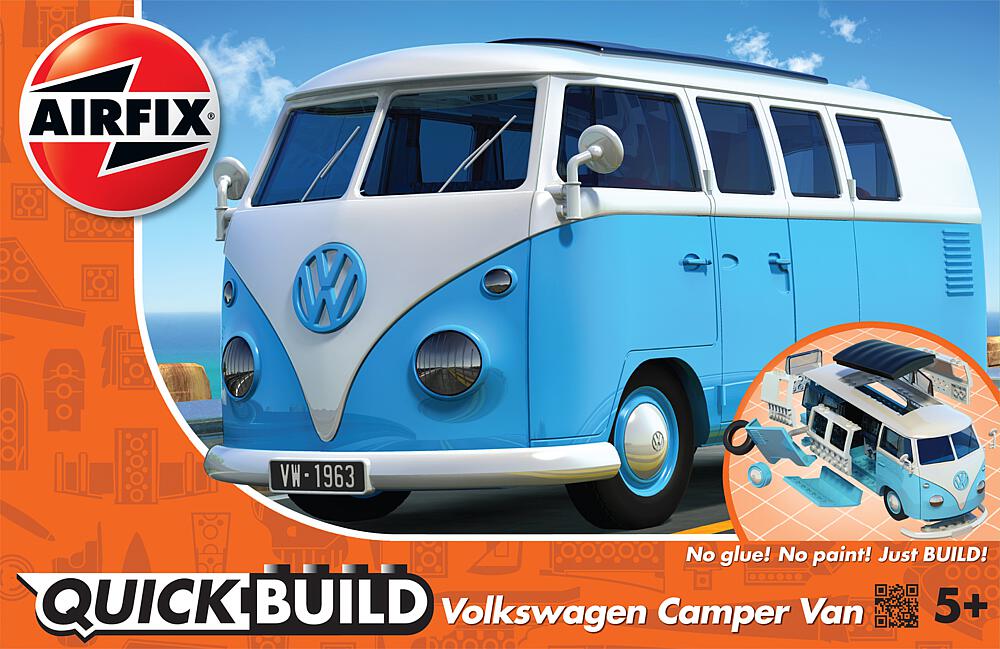 AIRFIX J6024  1/24   QUICKBUILD VW Camper Bully, blau 