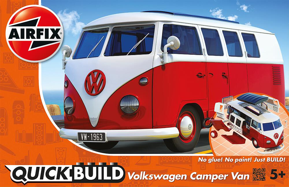 AIRFIX J6017  1/24   QUICKBUILD VW Camper Bully, rot 
