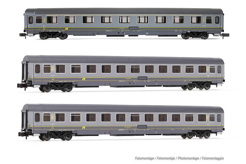[ARNOLD HN4393  ] ARNOLD HN4393  1/160   FS, coffret de 3 voitures voyageurs UIC-Z1, bigrigio 