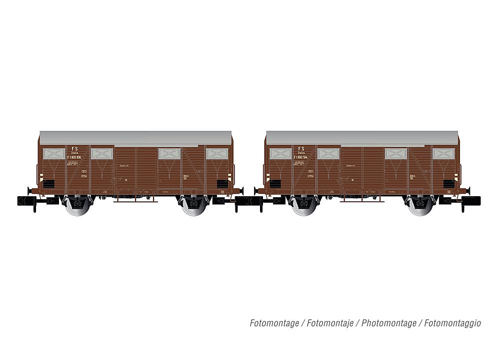 ARNOLD HN6573   N  FS, coffret de 2 wagons de marchandises couverts à 2 essieux Gs 