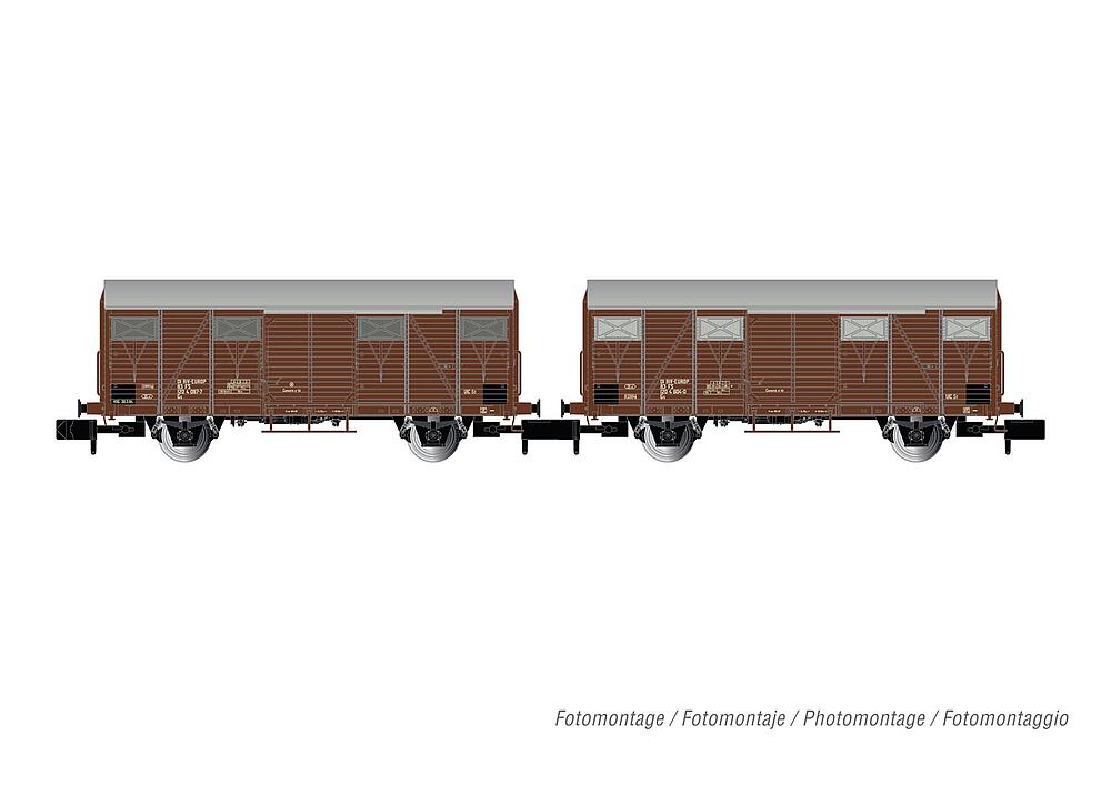 [ARNOLD HN6574  ] ARNOLD HN6574   N  FS, coffret de 2 wagons de marchandises couverts à 2 essieux Gs 