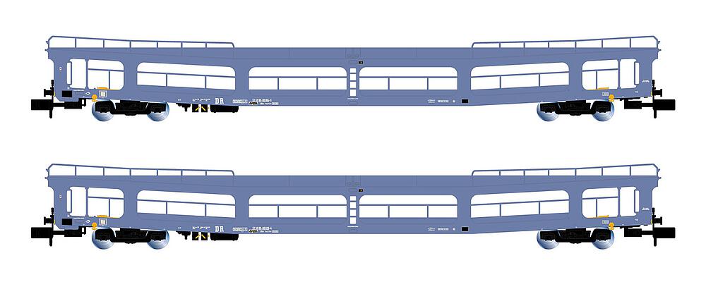 ARNOLD HN4409  1/160   DR, Coffret de 2 voitures, wagon pour le transport de voitures DDm, bleu 