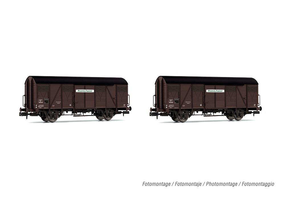 ARNOLD HN6571   N  SNCF, coffret de 2 wagons de marchandises couverts à 2 essieux Kv avec parois en planches 