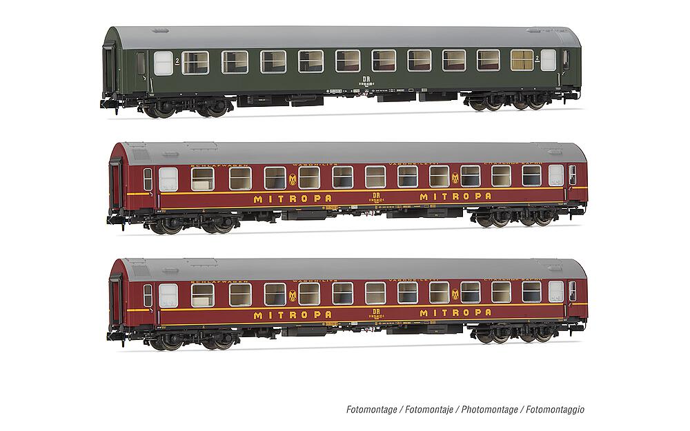 ARNOLD HN4423   N  DR, Coffret de 3 voitures OSShD type B pour trains voyageurs Spree-Alpen-Express 
