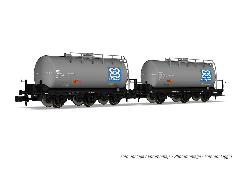 ARNOLD HN6612   N  RENFE, coffret de 2 wagons à 3 essieux. Wagon-citerne 