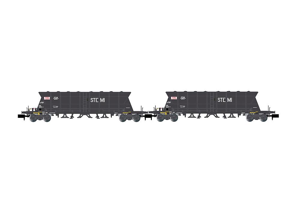 ARNOLD HN6615   N  SNCF, Coffret de 2 wagons à 4 essieux. Wagon à déchargement automatique Faoos pour le transport de charbon 