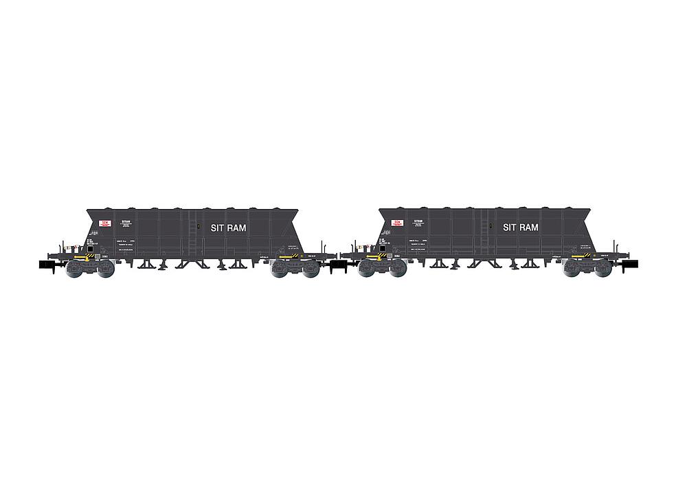ARNOLD HN6616   N  SNCF, Coffret de 2 wagons à 4 essieux. Wagon à déchargement automatique Faoos pour le transport de charbon 