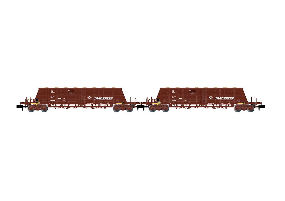 ARNOLD HN6617   N  RENFE, coffret de 2 wagons à 4 essieux. Wagon à déchargement automatique Faoos 