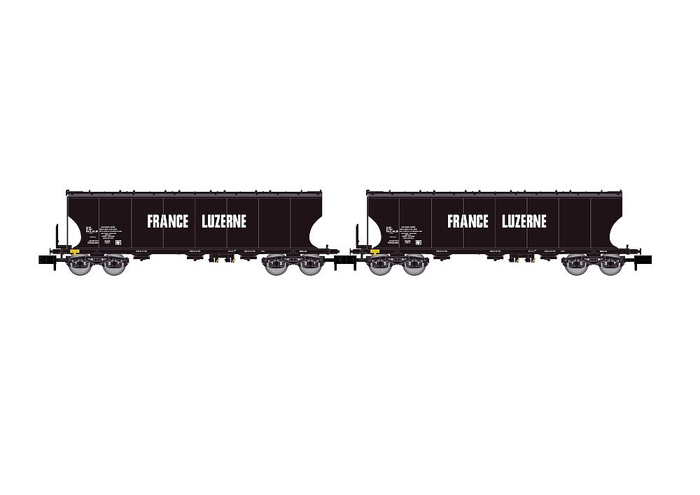 ARNOLD HN6619   N  SNCF, Coffret de 2 wagons à 4 essieux. Wagon à toit pivotant avec parois de silo bombées pour le transport de céréales 