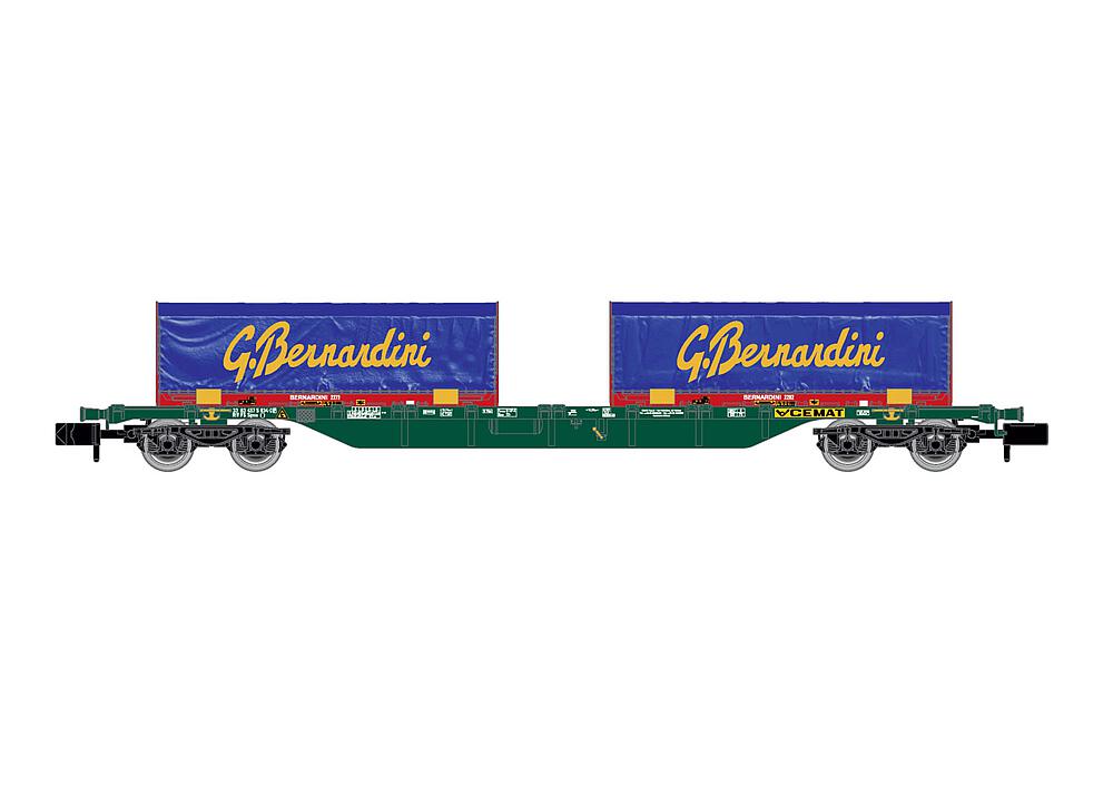 ARNOLD HN6655   N  FS Cemat, wagon à 4 essieux. Wagon porte-conteneurs Sgnss 