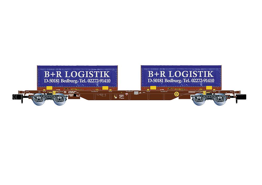ARNOLD HN6658   N  wagon à 4 essieux. Wagon porte-conteneurs 