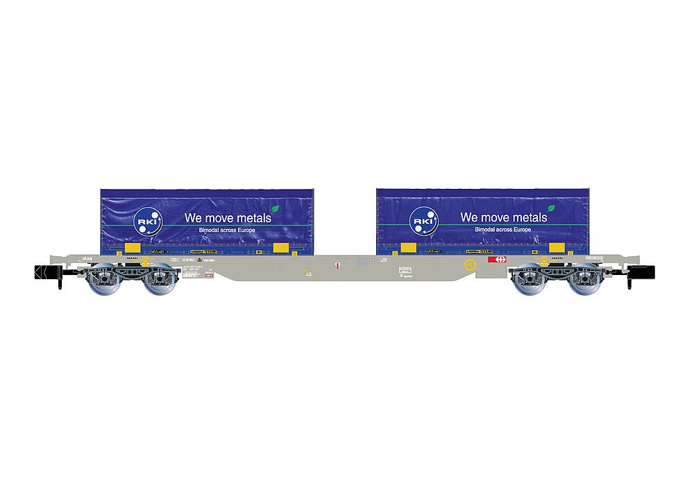 ARNOLD HN6659   N  wagon à 4 essieux. Wagon porte-conteneurs 