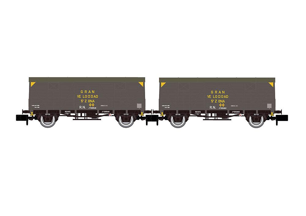 ARNOLD HN6660   N  RENFE, coffret de 2 wagons de marchandises couverts à 2 essieux J300.000 