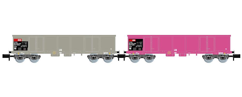 ARNOLD HN6426  1/160   CFF, Coffret de 2 wagons de marchandises découverts Eaos 