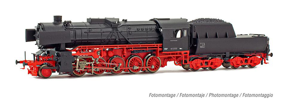 ARNOLD HN2486  1/160   DB, Locomotive à vapeur 42 2332 noire/rouge, avec troisième feu de pointe 