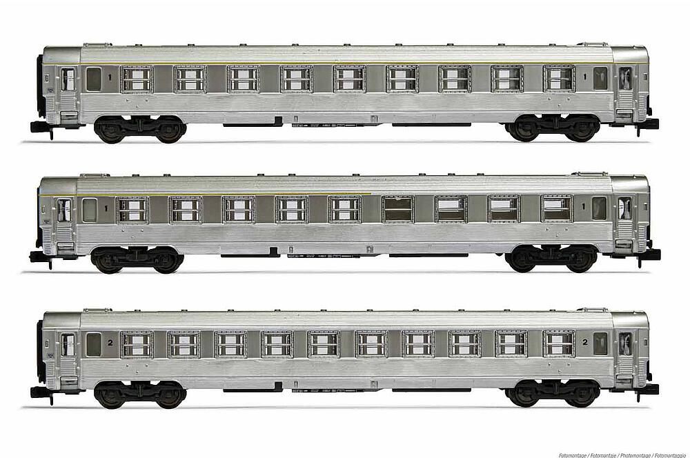 ARNOLD HN4336  1/160   SNCF, coffret de 3 voitures de voyageurs DEV Inox 