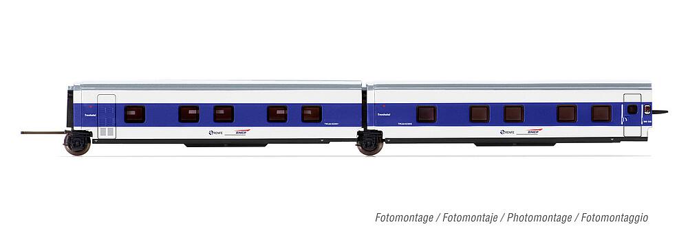 ARNOLD HN4357  1/160   SNCF/RENFE, coffret complémentaire de 3 pièces, Talgo, Francisco de Goya (Paris-Madrid), bleu/blanc 