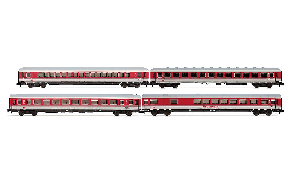 ARNOLD HN4360  1/160   DB AG, Coffret de 4 voitures voyageurs, InterCity, rouge/blanc 